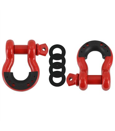 Borne D-Ring Shackle Set, Red