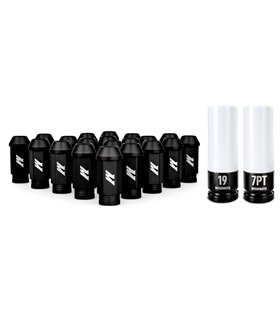 Aluminum Locking Lug Nuts M12x1.25, 20pc Set, Black