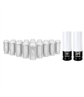 Aluminum Locking Lug Nuts M12x1.25, 20pc Set, Silver