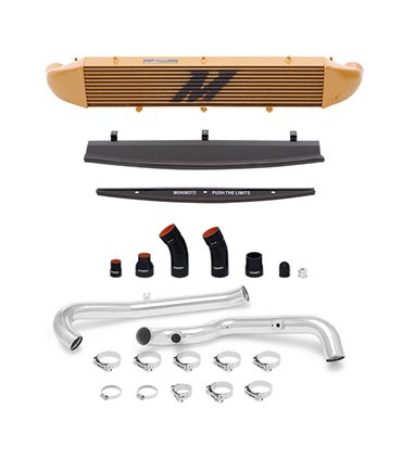 Kit intercooler Ford Fiesta ST Performance, 2014+ , Oro, Manguitos Negros, tuberías pulidas