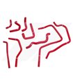 Kit manguitos de silicona auxiliares Subaru WRX 01-05 Rojo