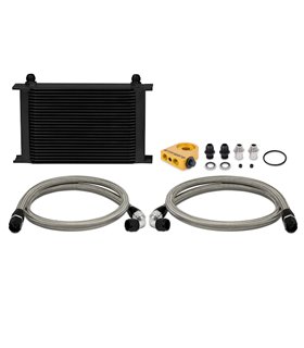 Kit radiador universal 25 filas Termostatico Negro