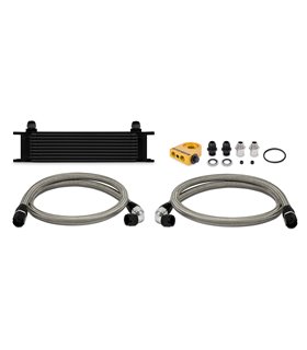 Kit radiador universal 10 filas Termostático Negro