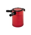 Mishimoto Compact Baffled Oil Catch Can, 2-Puertos, Rojo