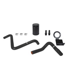 Subaru BRZ / Toyota 86 / Scion FR-S Baffled colector de aceite, PCV lado, 2013+ Negro Soporte, mangueras negras