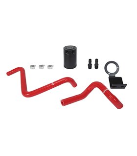 Toyota 86 / Scion FR-S Baffled colector de aceite, PCV lado, 2013+ Black Soporte Mangueras Subaru BRZ / Rojo